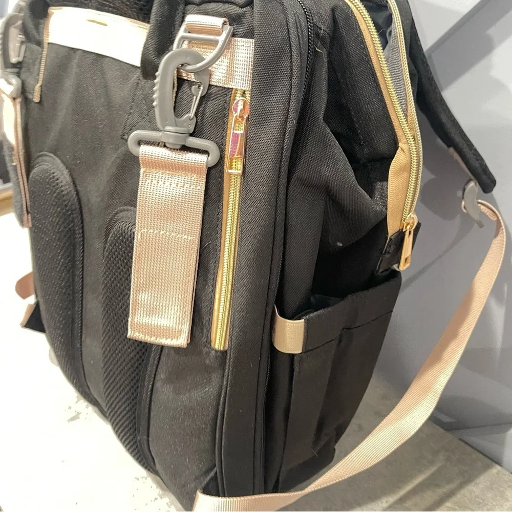 Black and Tan Diaper Bag